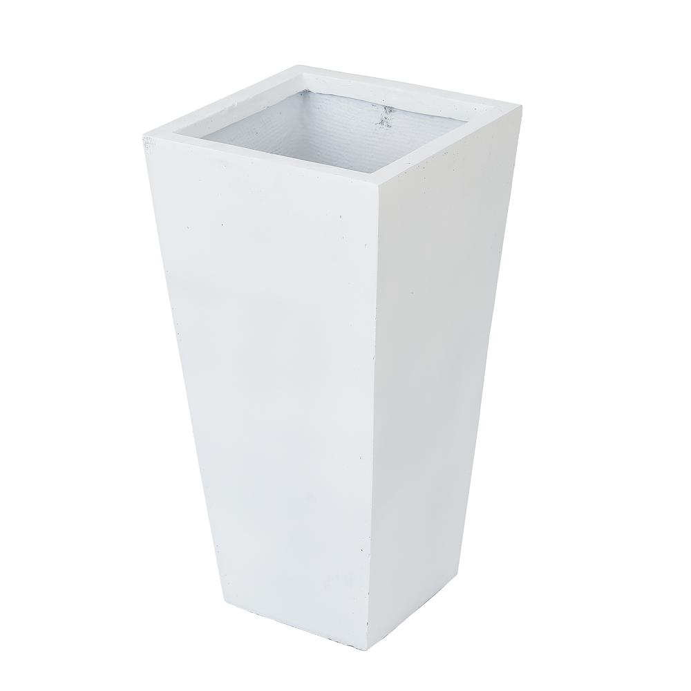 White MgO 24.2in. H Tall Tapered Planter. Picture 1