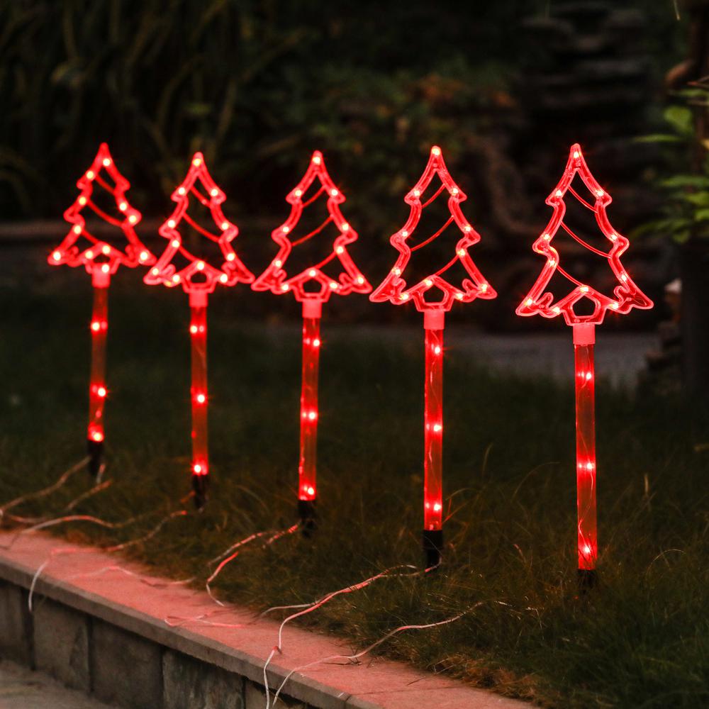 Set of 5 Lighted Christmas Tree Stakes. Picture 7