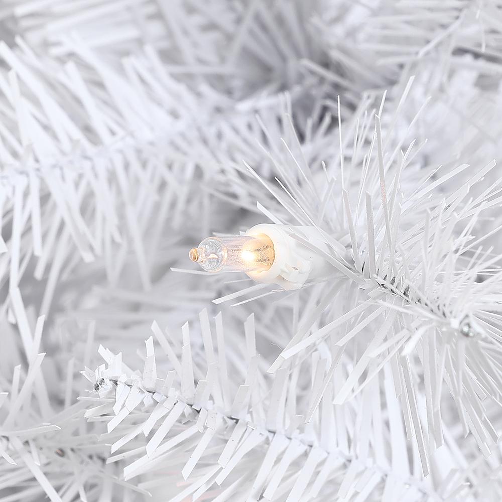 6.5Ft Pre-Lit Artificial White Full Christmas Tree. Picture 7