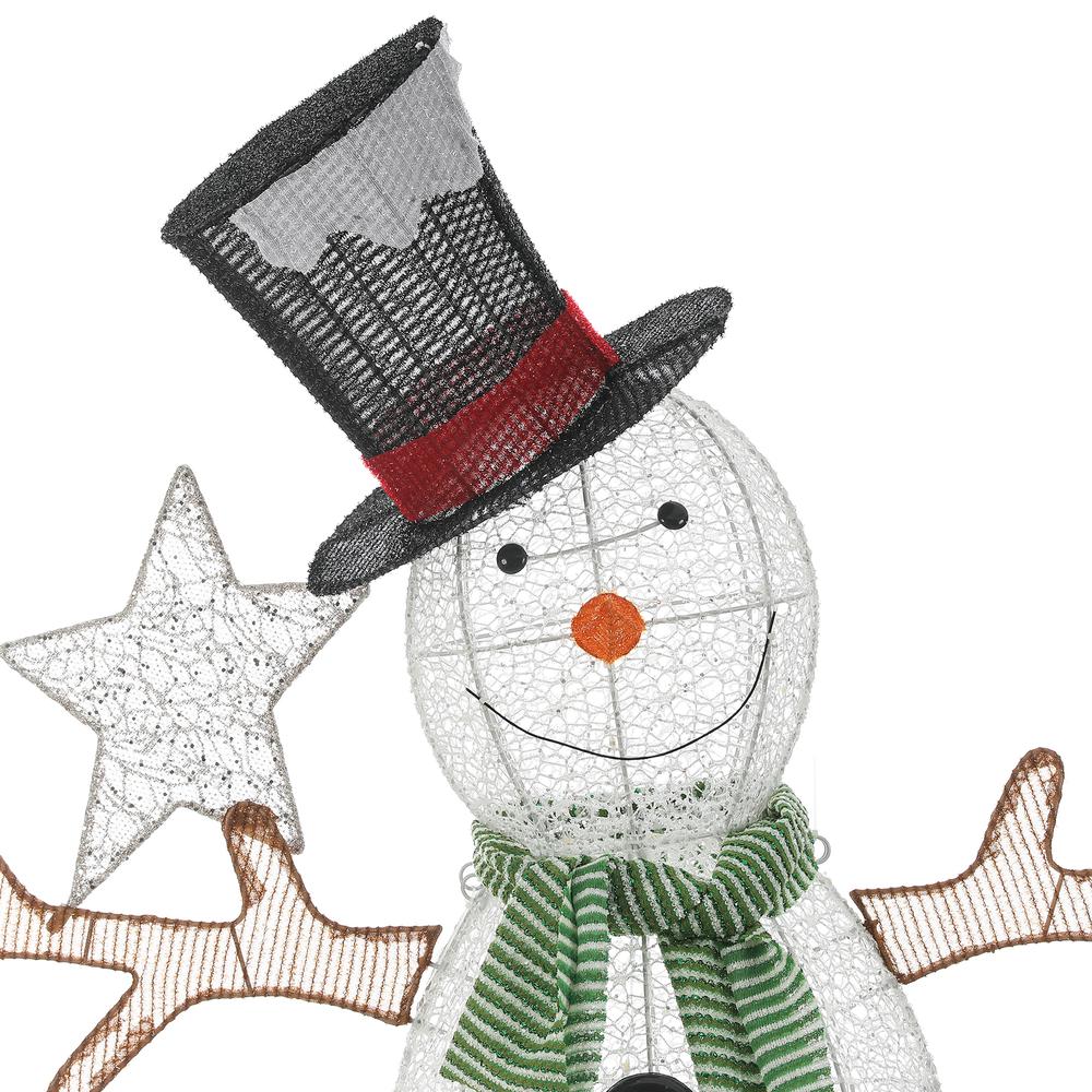 5-Ft Snowman Star Lighted LED Indoor Outdoor Holiday Decoration. Picture 7