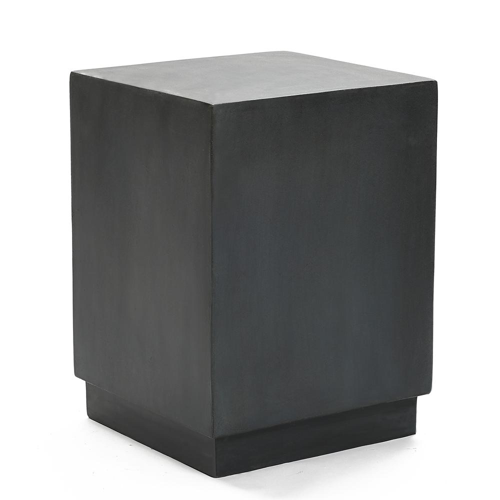 Gray Cement Indoor Outdoor Square Stool and Side Table. Picture 9