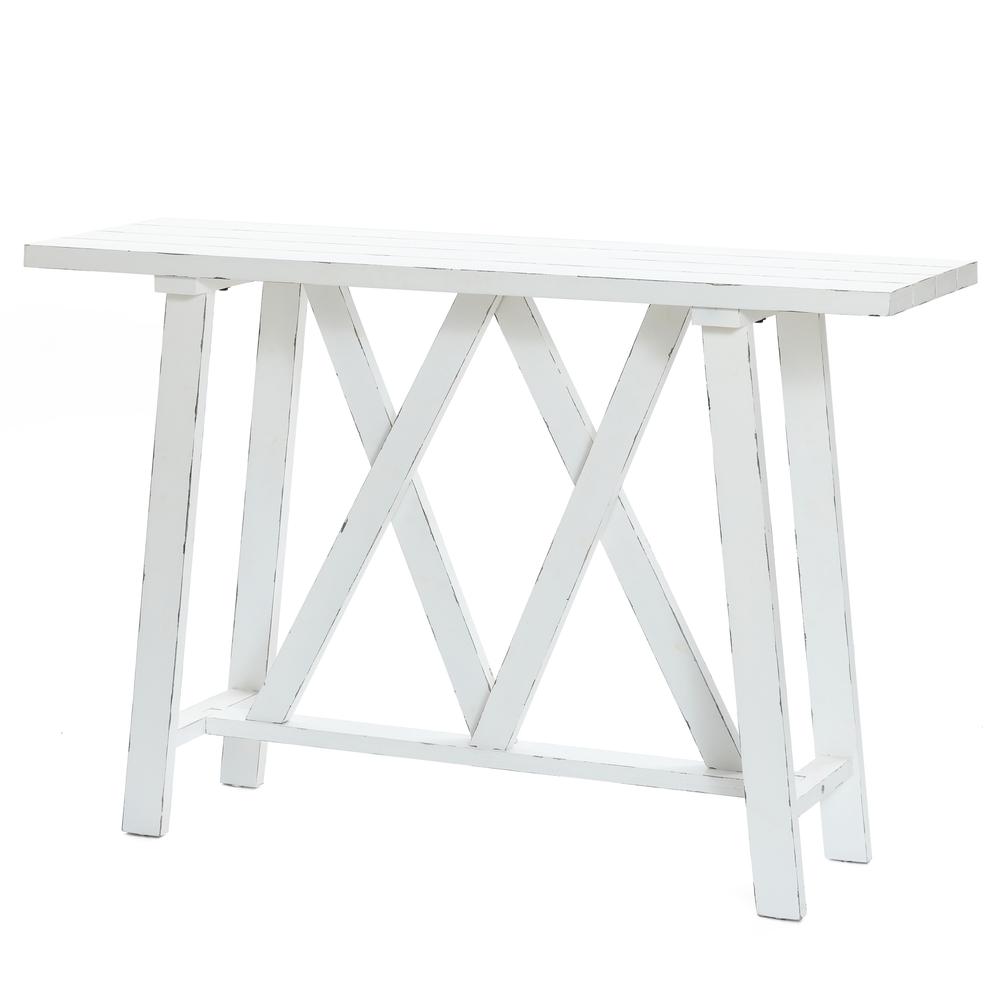 Farmhouse White 48" W Console and Entry Table. Picture 7