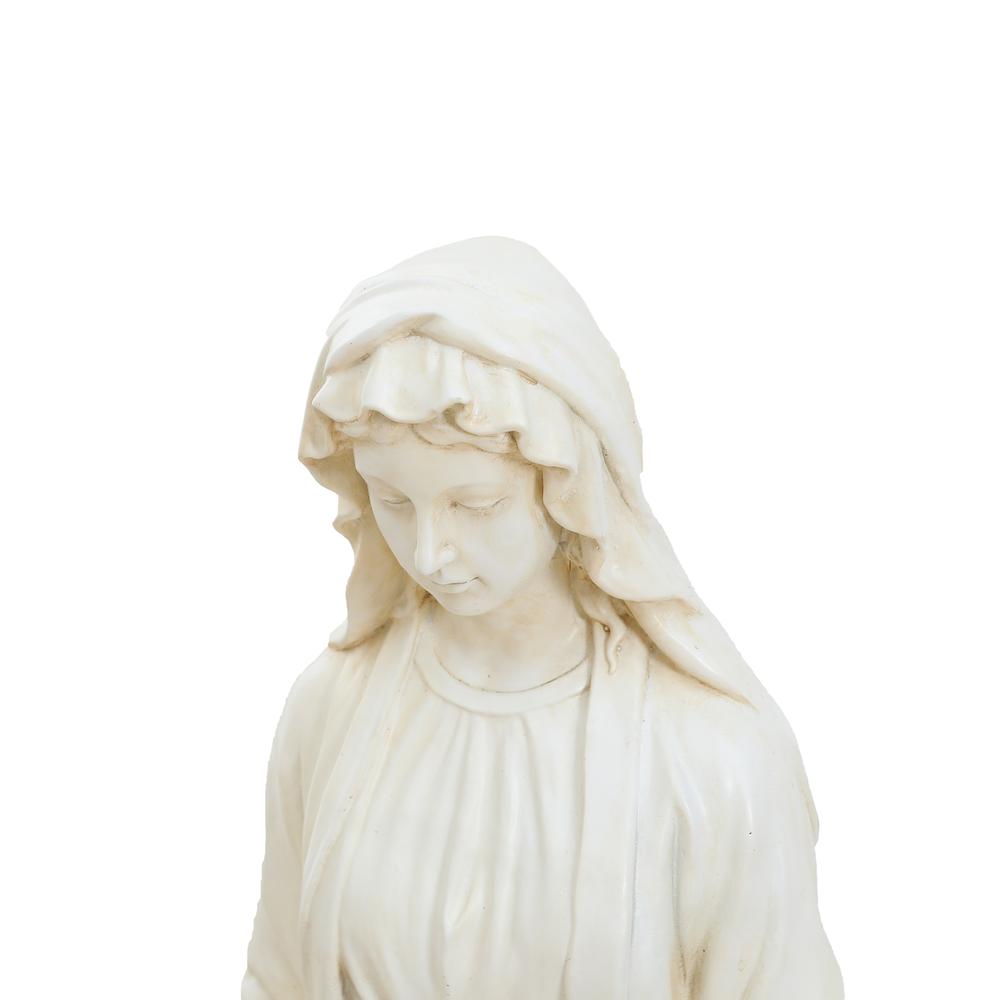 30.5" H Virgin Mary Indoor Outdoor Statue, Ivory. Picture 6