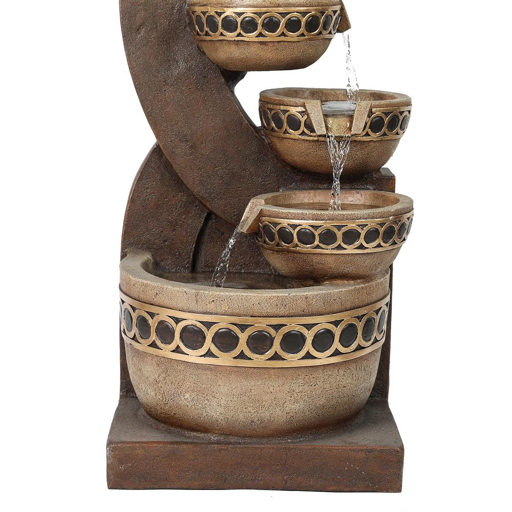 Brown Resin Cascading Pitchers Outdoor Fountain. Picture 7