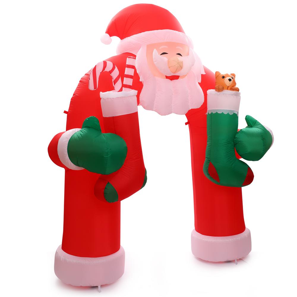 9Ft Santa Stockings Arch Inflatable with LED Lights. Picture 6