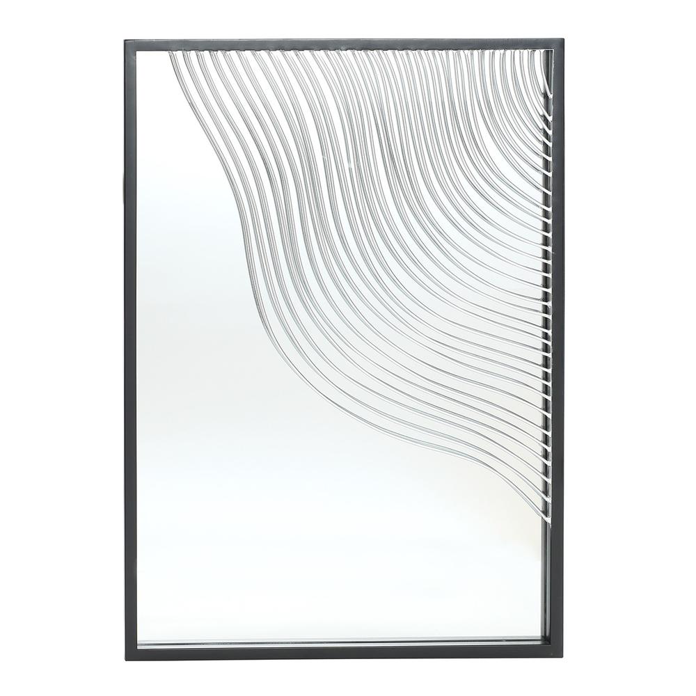 Set of 2 Modern Iron Waves Rectangular Accent Wall Mirrors. Picture 6