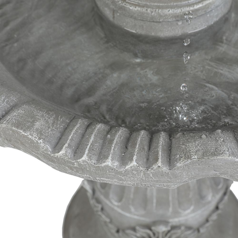 Gray Resin 50" H 2-Tier Outdoor Fountain. Picture 5