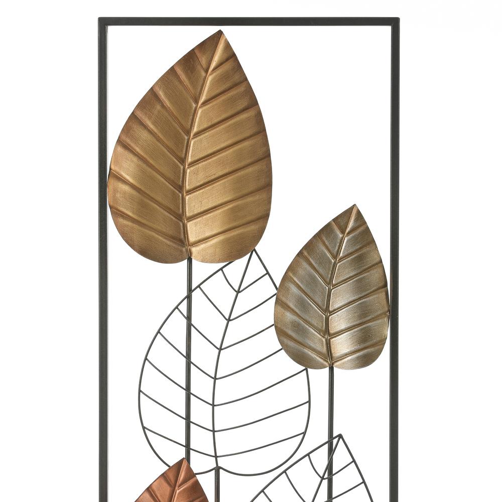2-Piece Bronze and Black Metal Leaf Wall Decor. Picture 5