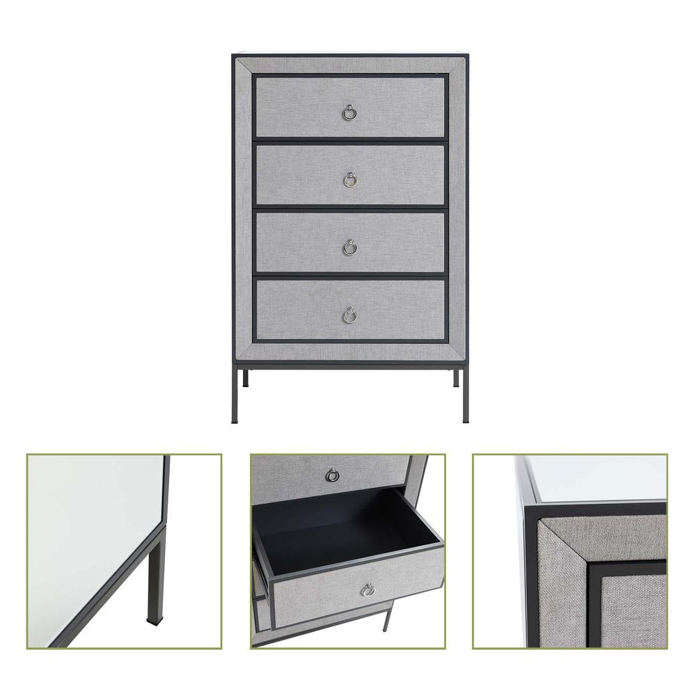Modern Gray 37.4" Tall 4-Drawer Chest. Picture 7