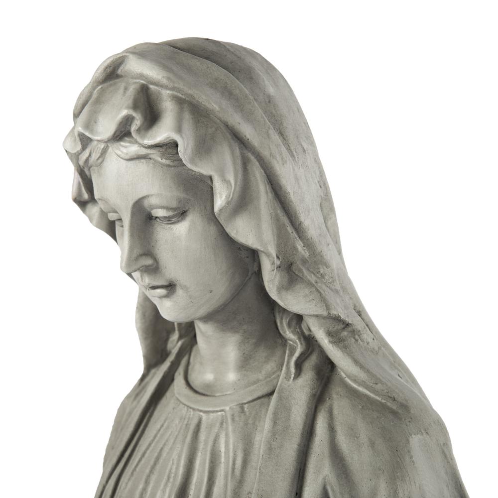 30.5" H Virgin Mary Indoor Outdoor Statue, Gray. Picture 5