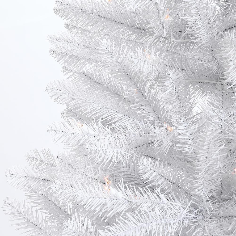 6.5Ft Pre-Lit Artificial White Full Christmas Tree. Picture 6