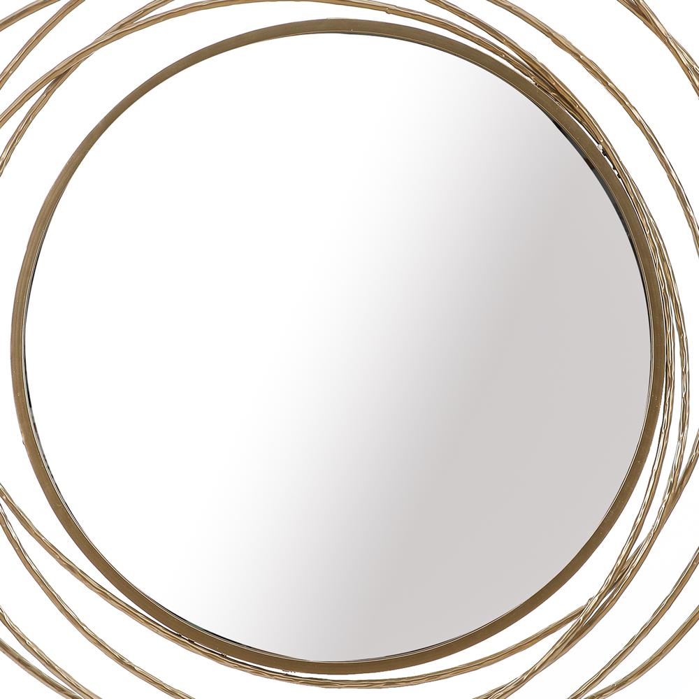 Gold Metal Frame Round Wall Mirror. Picture 5