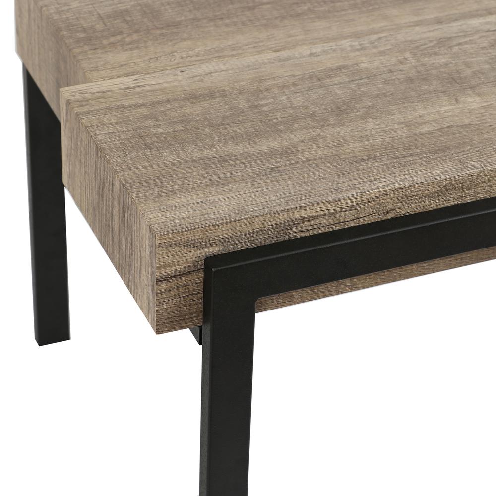 20" H Engineered Wood and Metal Side Table, Rustic Oak. Picture 8