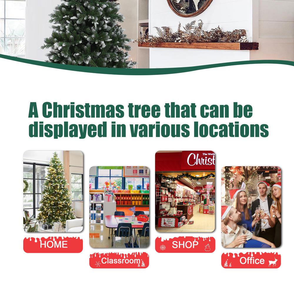 7.5Ft Pre-Lit Snow-Kissed Artificial Christmas Tree. Picture 12