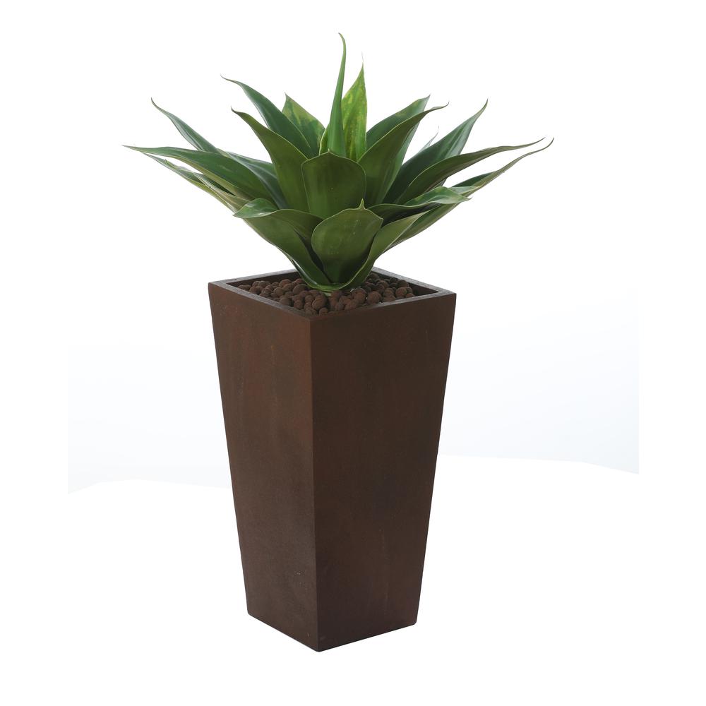Rustic Brown MgO 24.2in. H Tall Tapered Planter. Picture 3