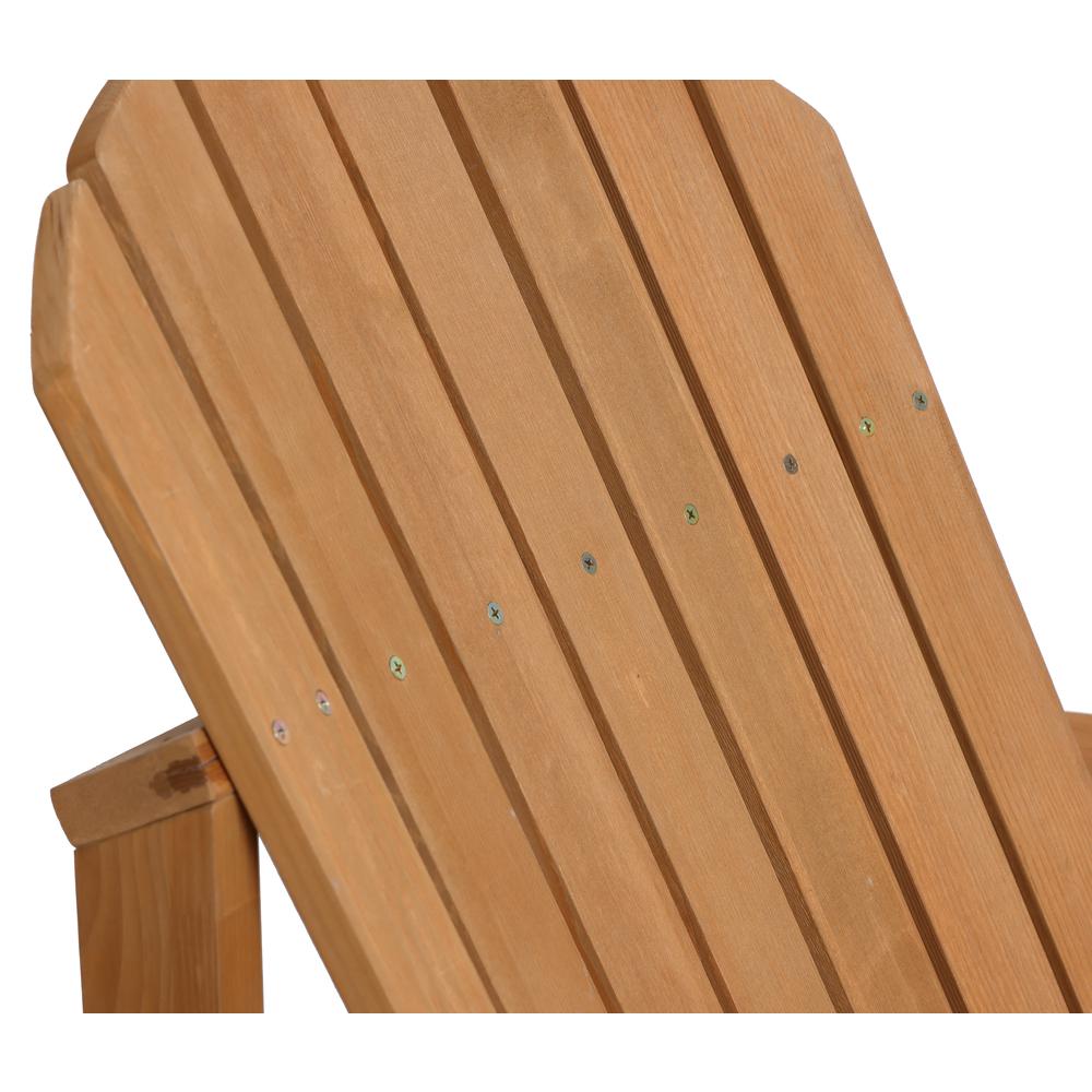 LuxenHome Adirondack Outdoor Wood Chair with Cup Holder. Picture 9
