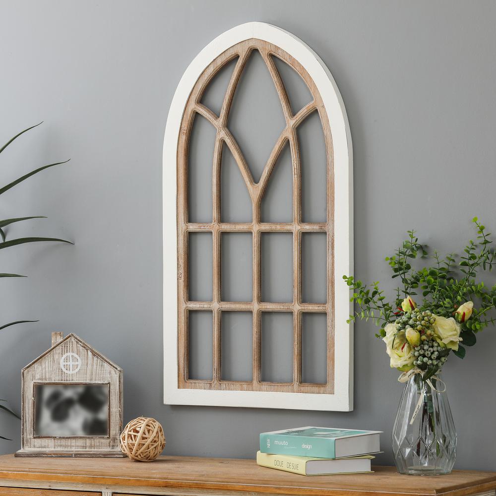 Arched Wood Framed Window Wall Decor. Picture 5
