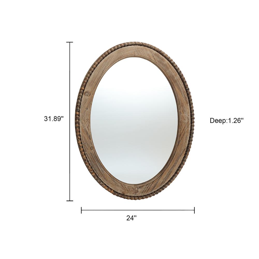 Cameo Wood Framed 32-Inch Oval Wall Mirror. Picture 14
