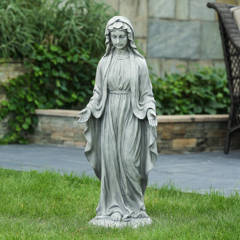 30.5" H Virgin Mary Indoor Outdoor Statue, Gray. Picture 2