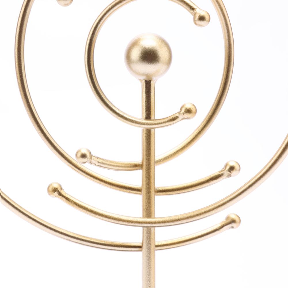 Abstract Celestial Orbit Gold Metal and Black Base Tabletop Decor. Picture 11