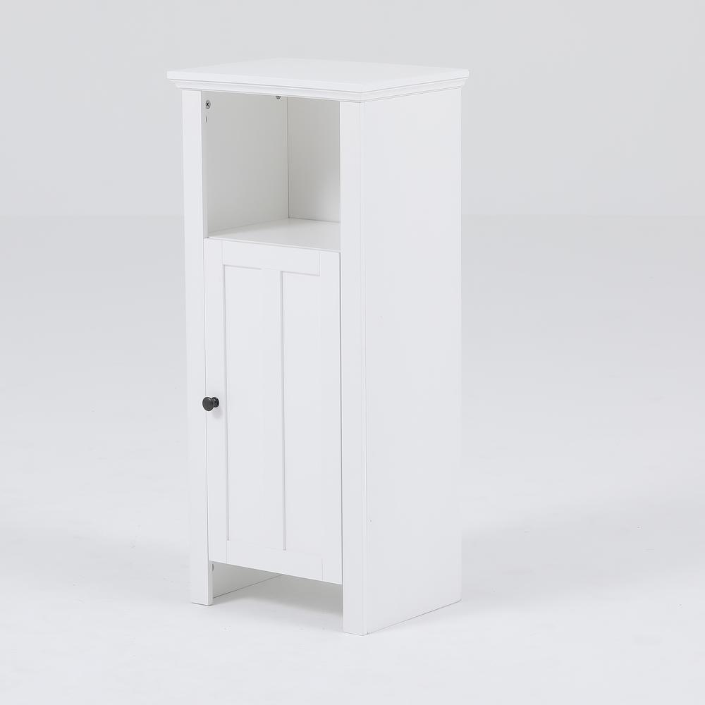 White MDF Wood Floor Bathroom Storage Cabinet. Picture 2