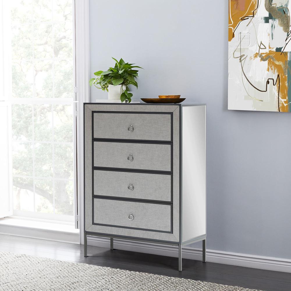 Modern Gray 37.4" Tall 4-Drawer Chest. Picture 14