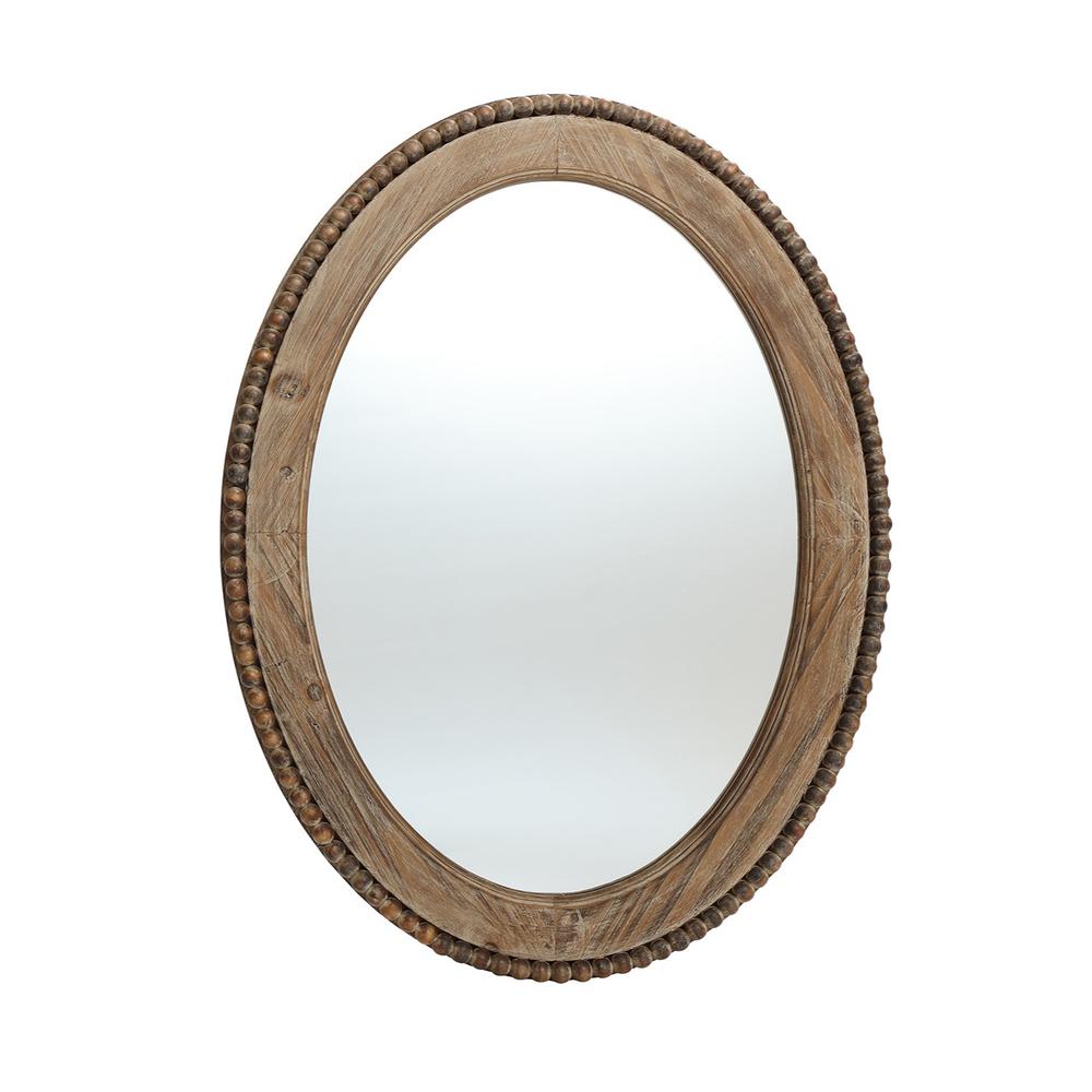Cameo Wood Framed 32-Inch Oval Wall Mirror. Picture 1