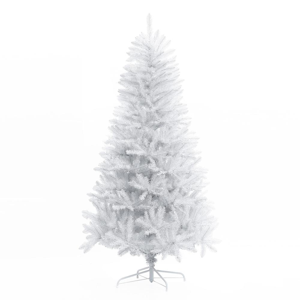 6.5Ft Pre-Lit Artificial White Full Christmas Tree. Picture 1