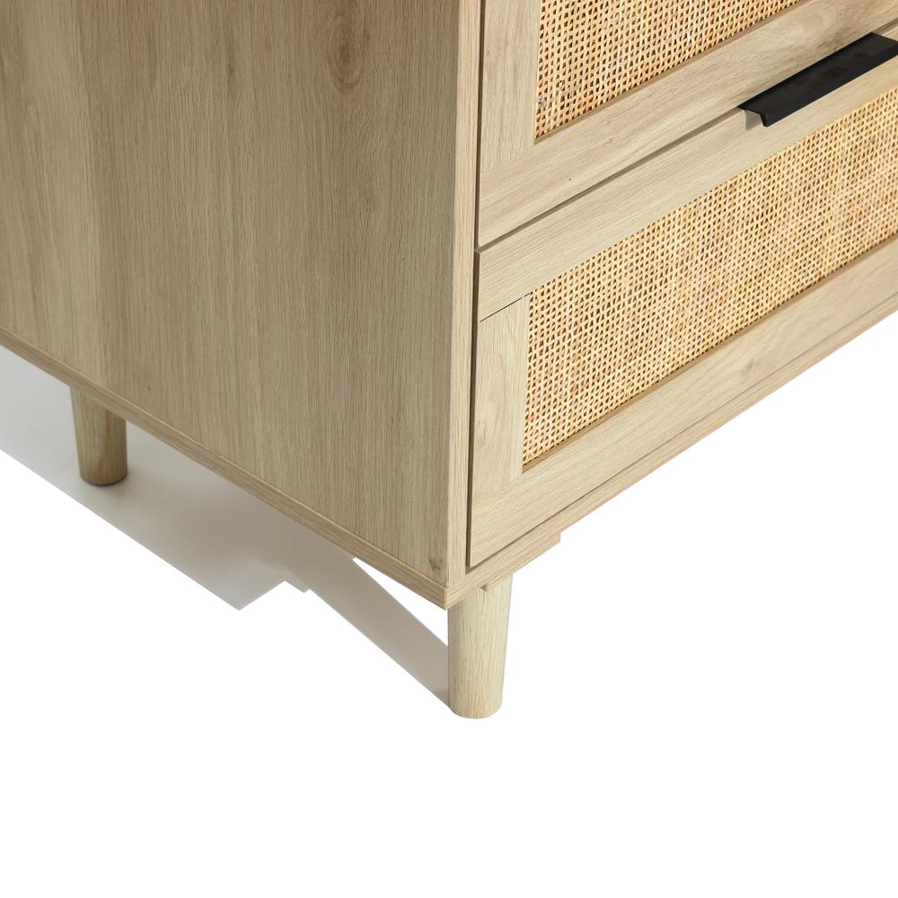 Light Oak Manufactured Wood 6-Drawer Bedroom Dresser. Picture 6