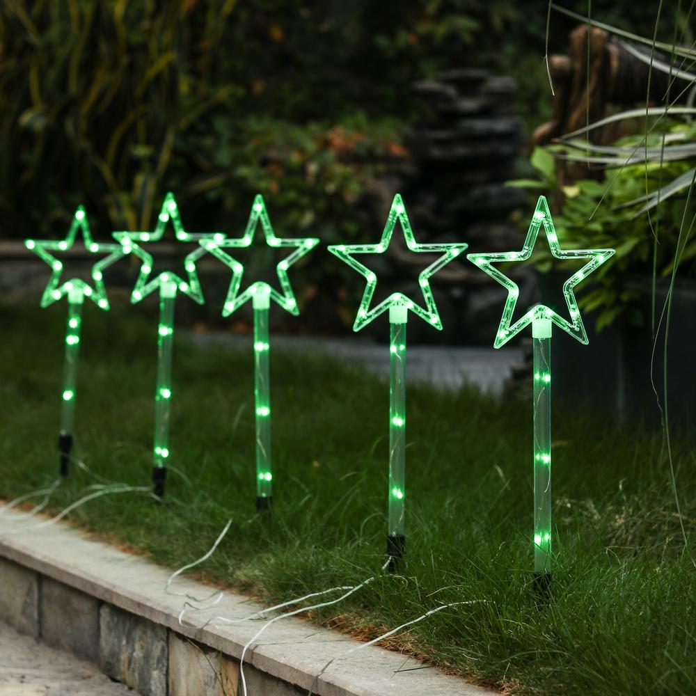 Set of 5 Lighted Star Stakes. Picture 4