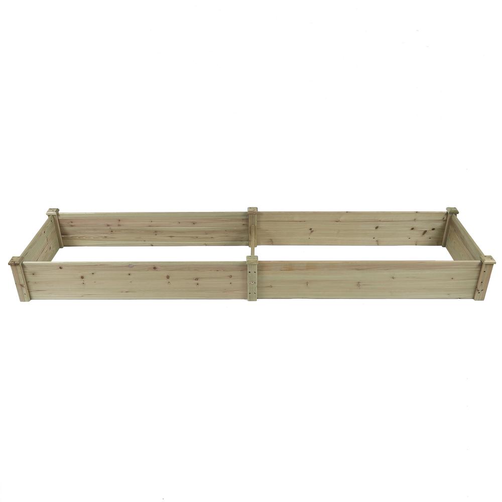 Natural Wood 8ft x 2ft Outdoor Vegetable Flower Raised Garden Bed Planter. Picture 1