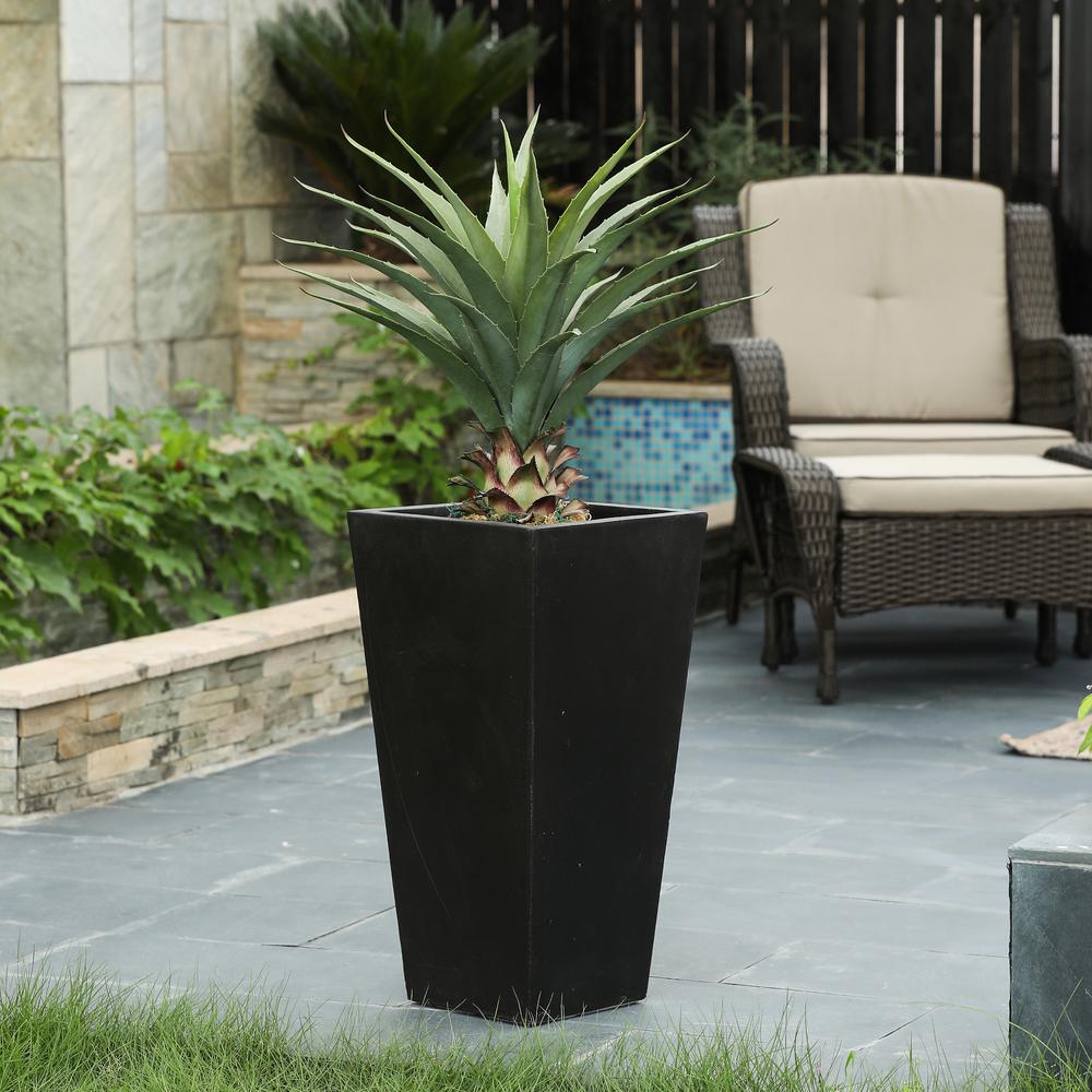 Black MgO 24.2in. H Tall Tapered Planter. Picture 2