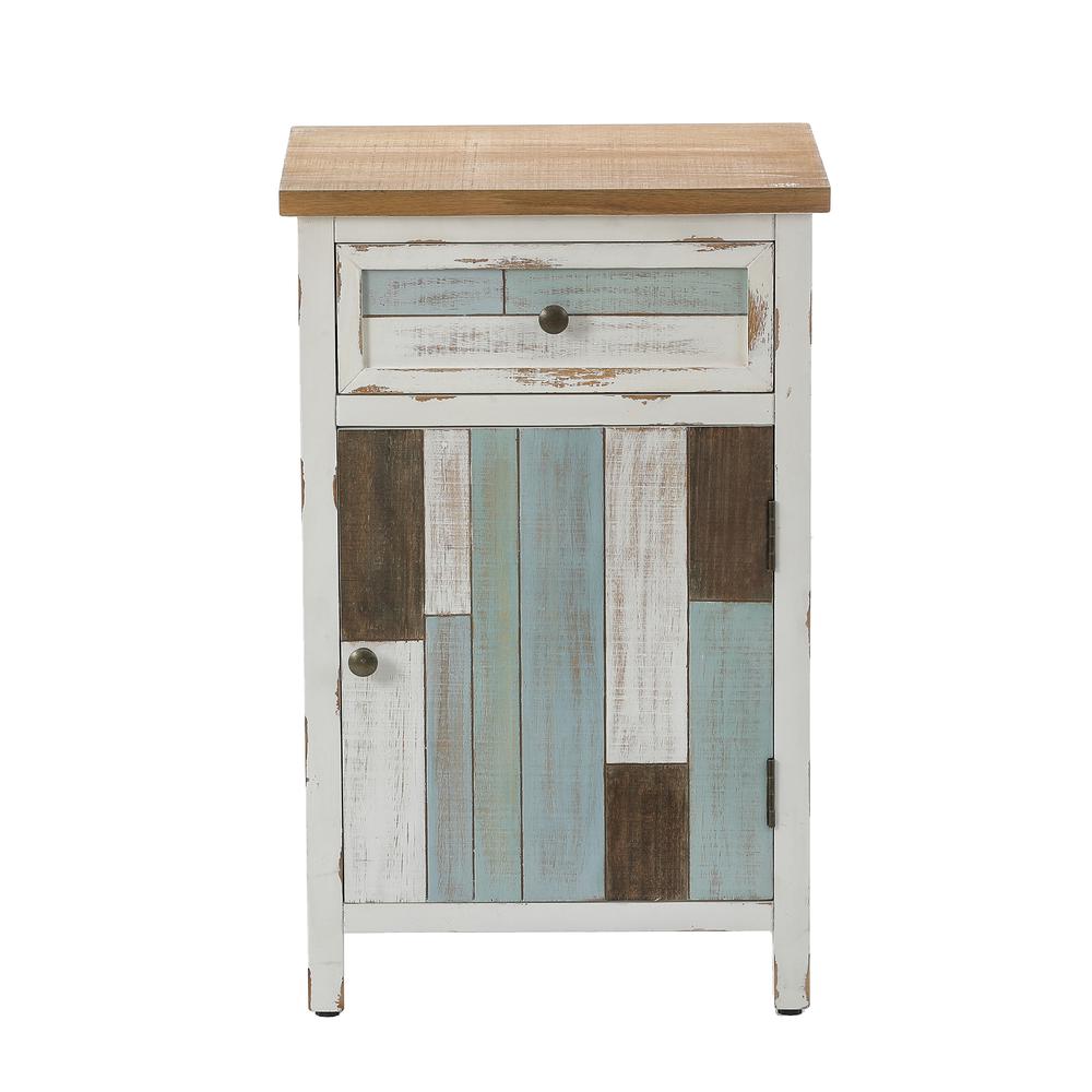 Multi-Color Wood Side Accent Table. Picture 1