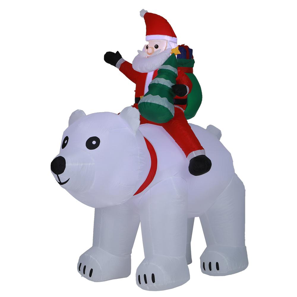 6Ft Santa and Polar Bear Inflatable with LED Lights. Picture 2