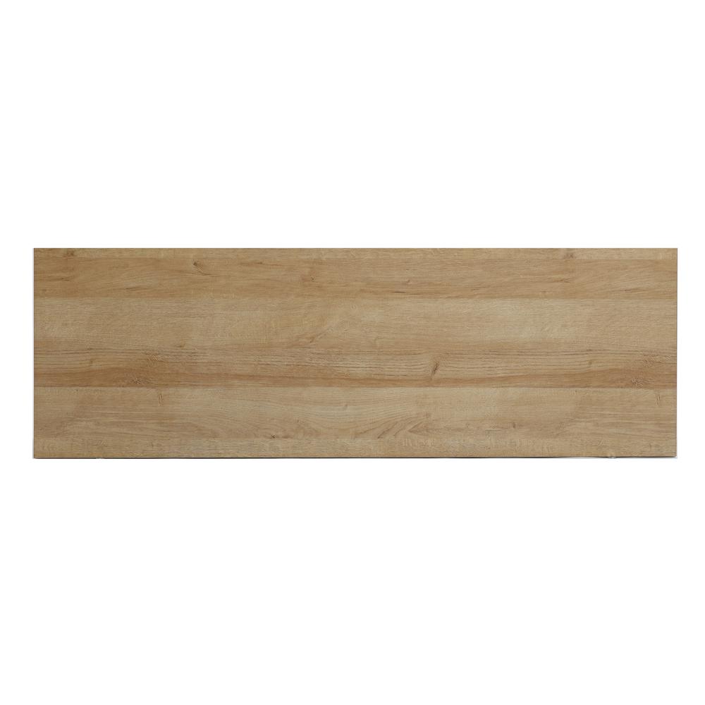 47.2" Wide 3-Door Rattan Light Oak Finish Wood Sideboard Cabinet. Picture 6
