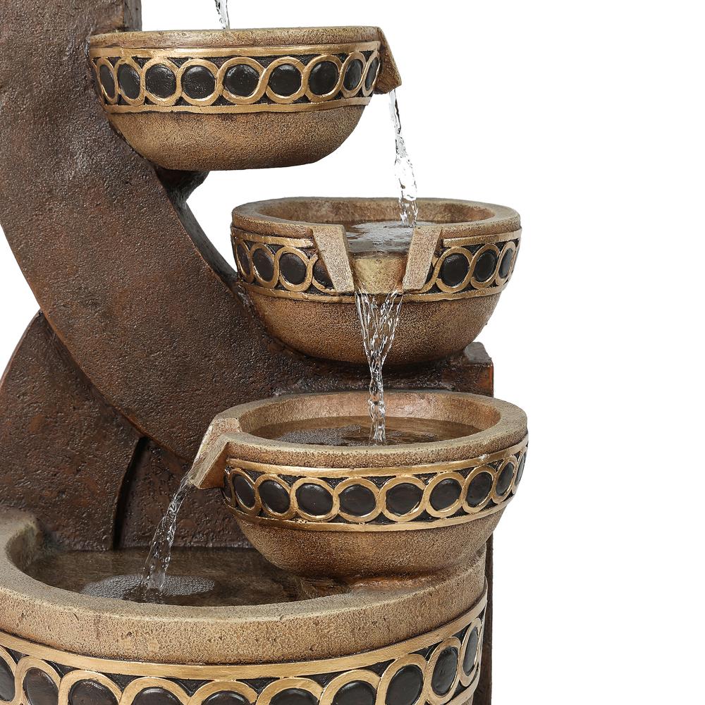 Brown Resin Cascading Pitchers Outdoor Fountain. Picture 6