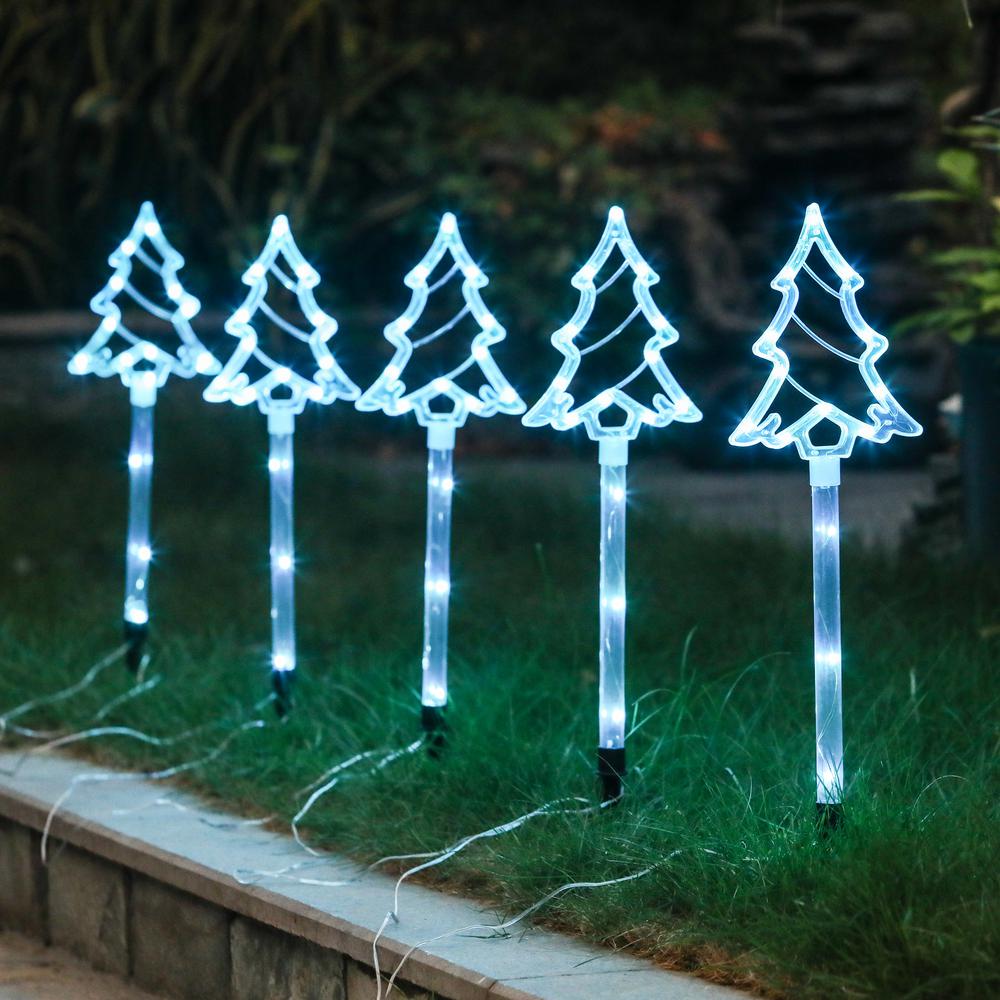 Set of 5 Lighted Christmas Tree Stakes. Picture 5