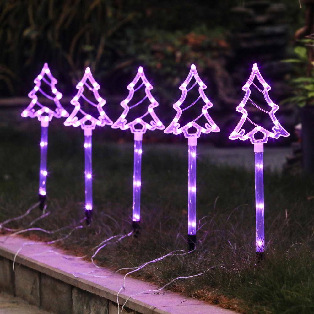 Set of 5 Lighted Christmas Tree Stakes. Picture 3