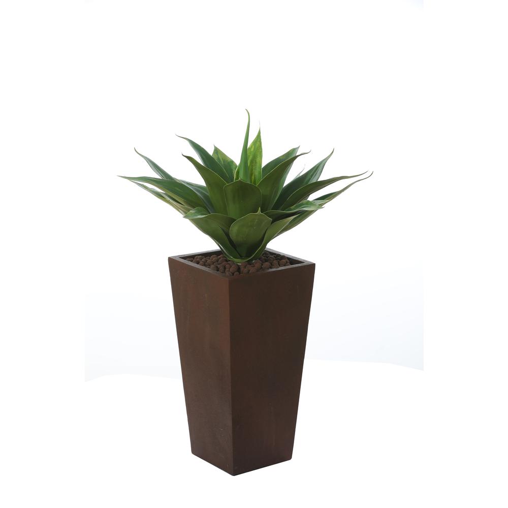 Rustic Brown MgO 18.5in. H Tall Tapered Planter. Picture 4