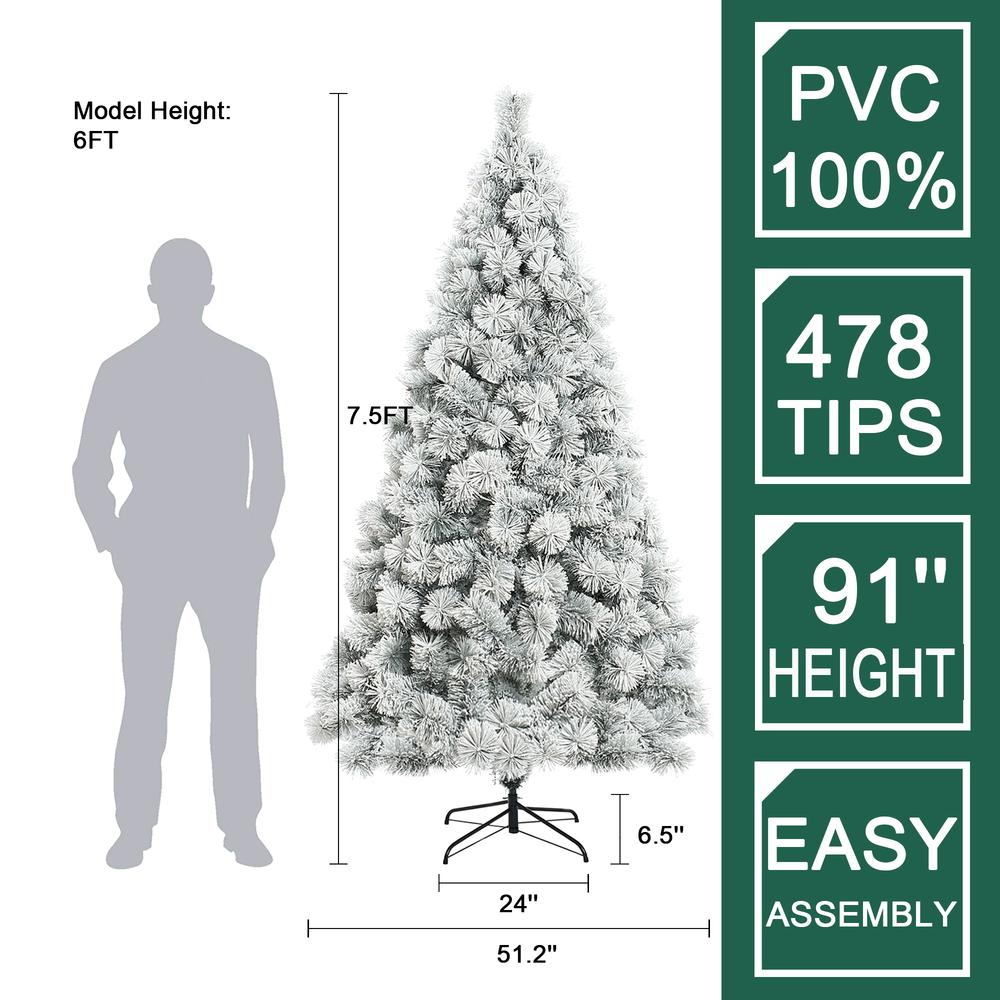 7.7Ft Full Artificial Snow-Flocked Christmas Tree. Picture 15