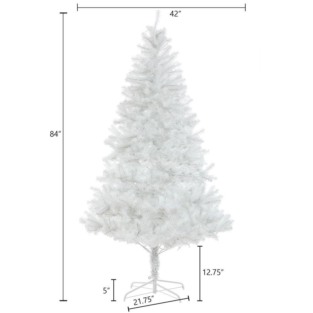 7ft Pre-Lit White Artificial Christmas Tree. Picture 8