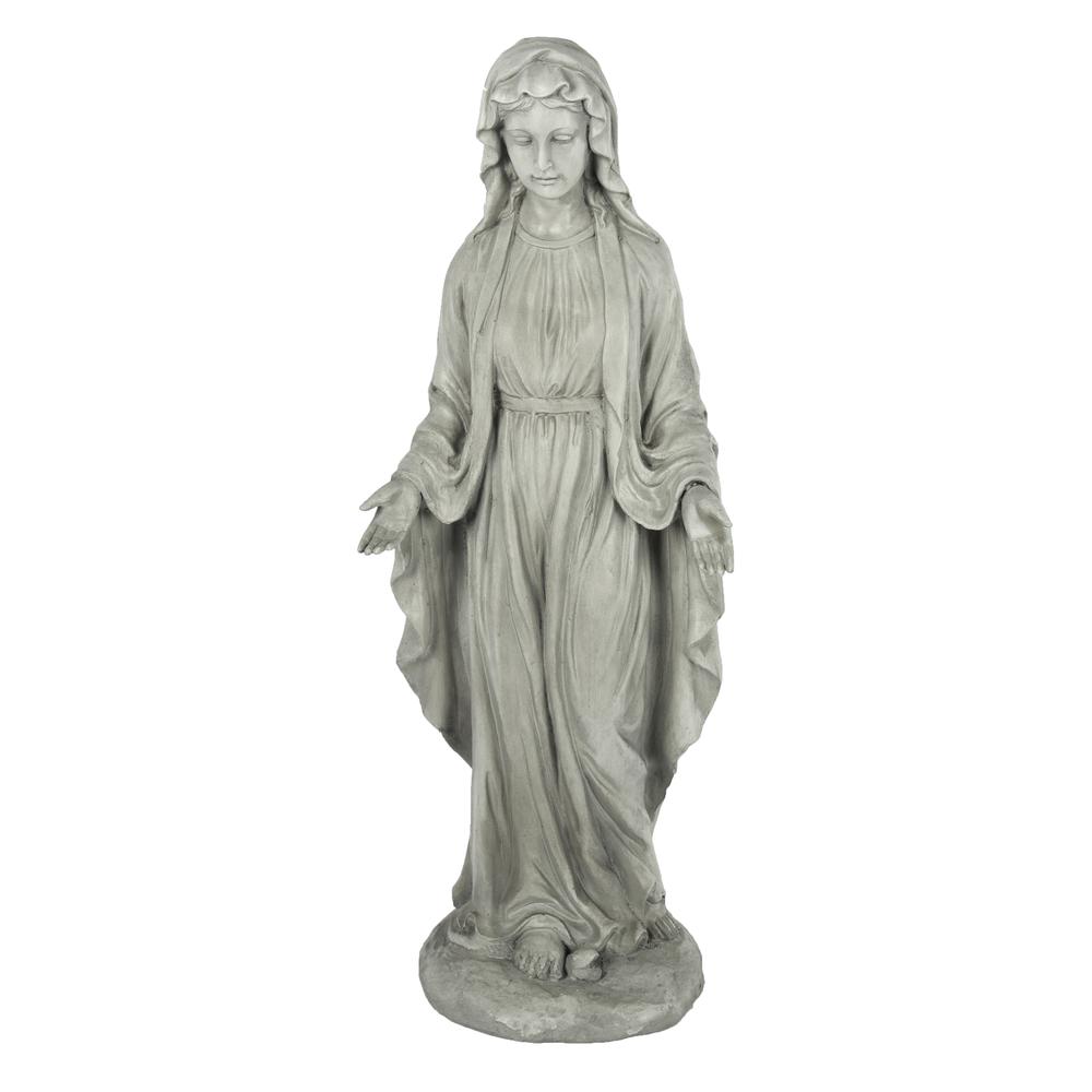 30.5" H Virgin Mary Indoor Outdoor Statue, Gray. Picture 1