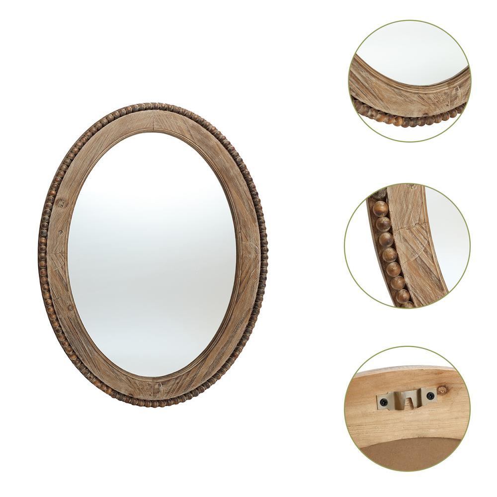 Cameo Wood Framed 32-Inch Oval Wall Mirror. Picture 6