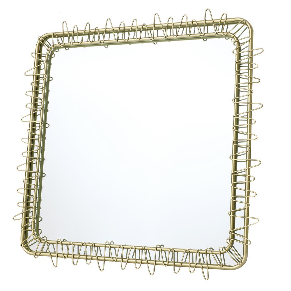 Gold Metal Frame 30.2-In Square Accent Wall Mirror. Picture 2