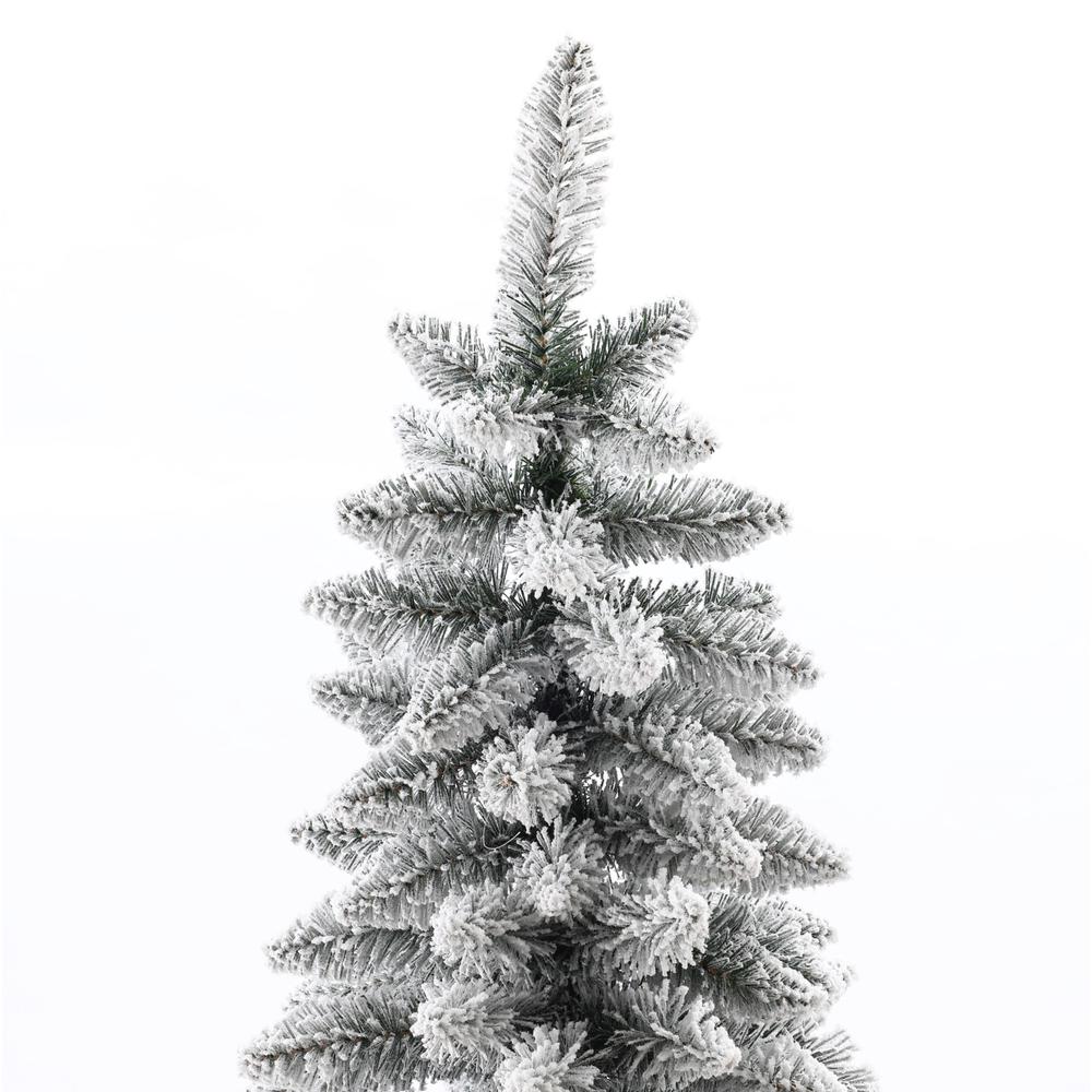 6Ft Artificial Flocked Slim Fir Christmas Tree. Picture 5