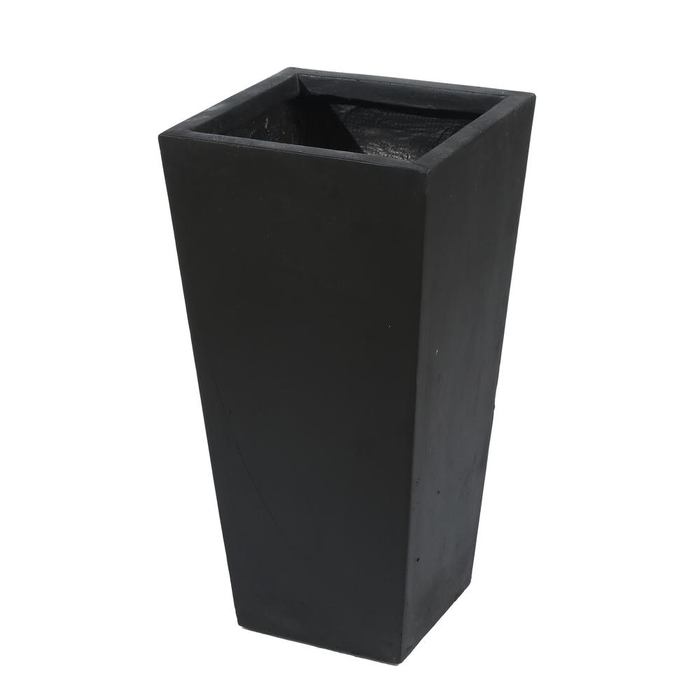 Black MgO 24.2in. H Tall Tapered Planter. Picture 3
