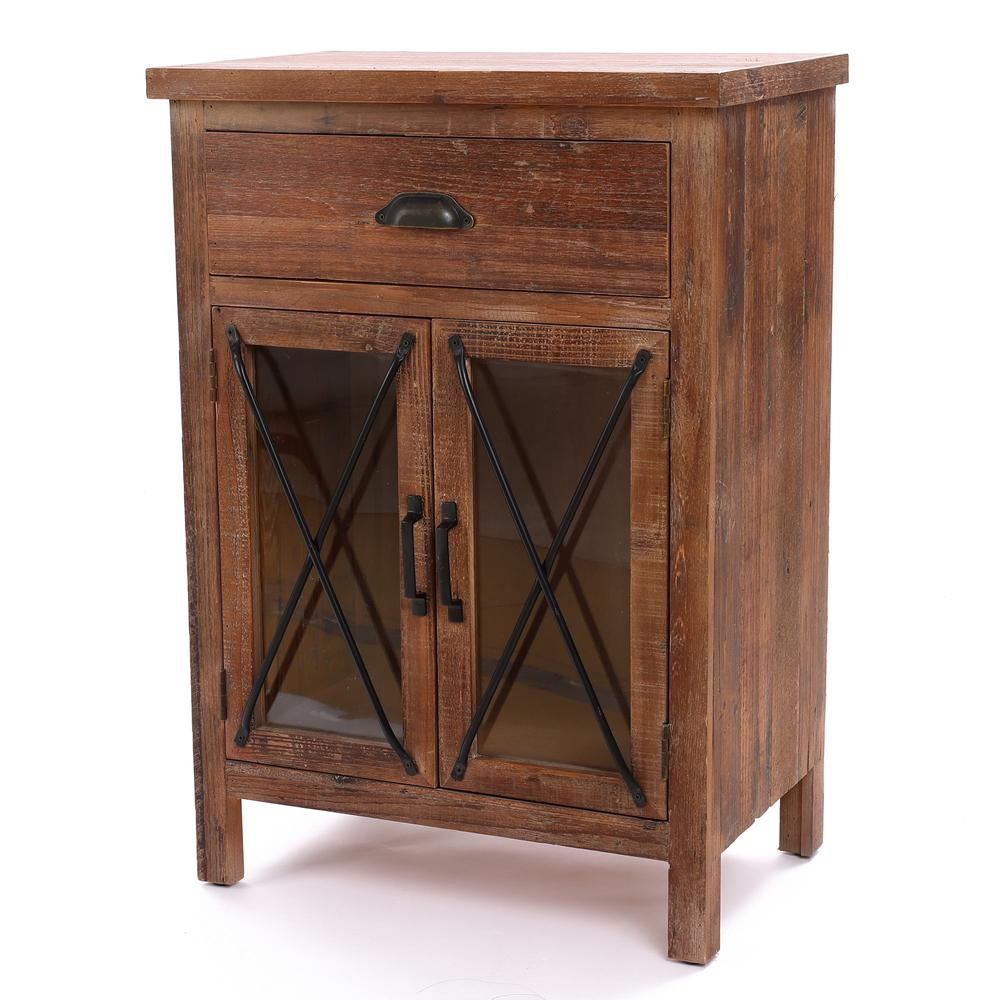 Rustic Wood Farmhouse 2-Door Accent Cabinet. Picture 5