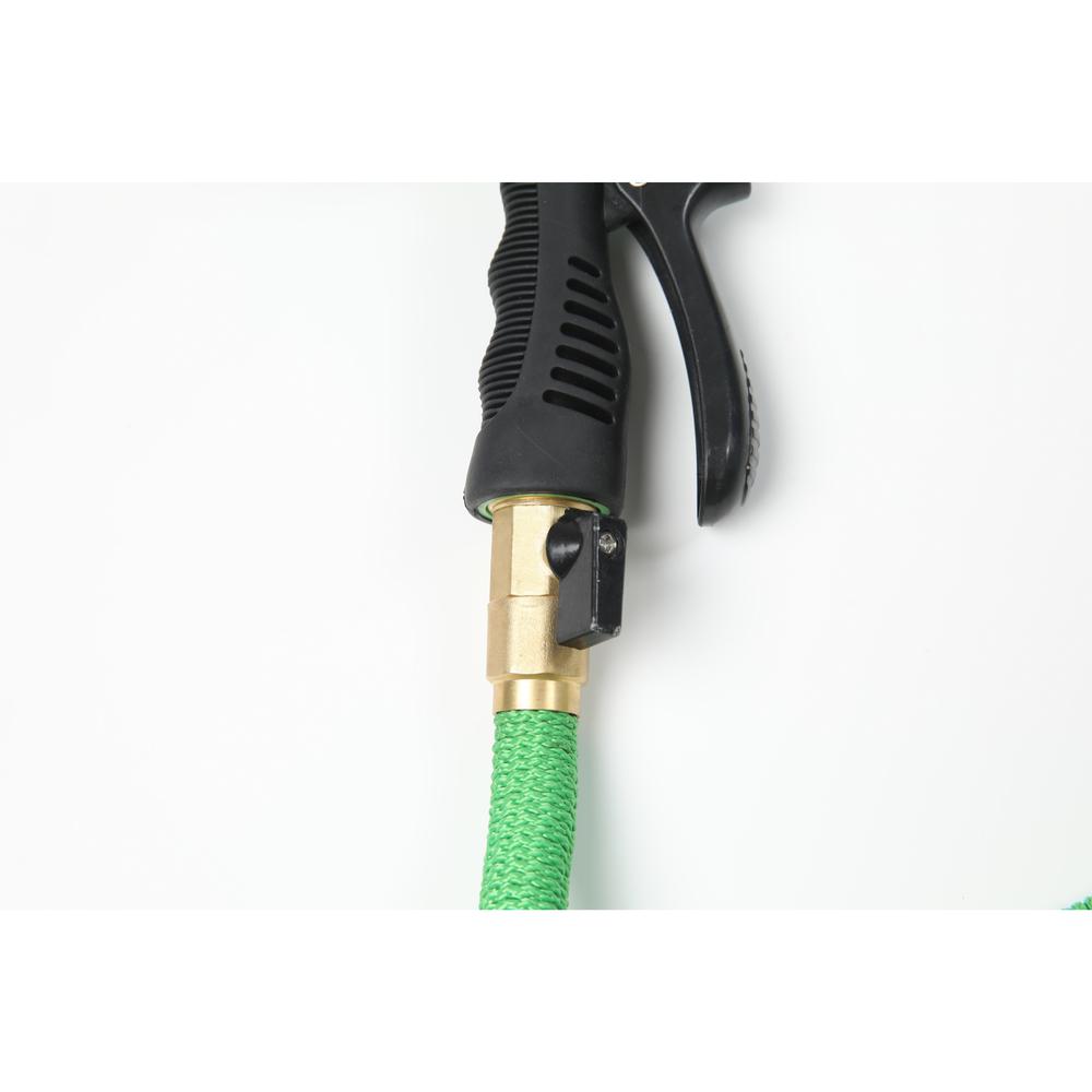 50ft Green Expandable Water Hose with Water Spray Nozzle Attachment. Picture 5