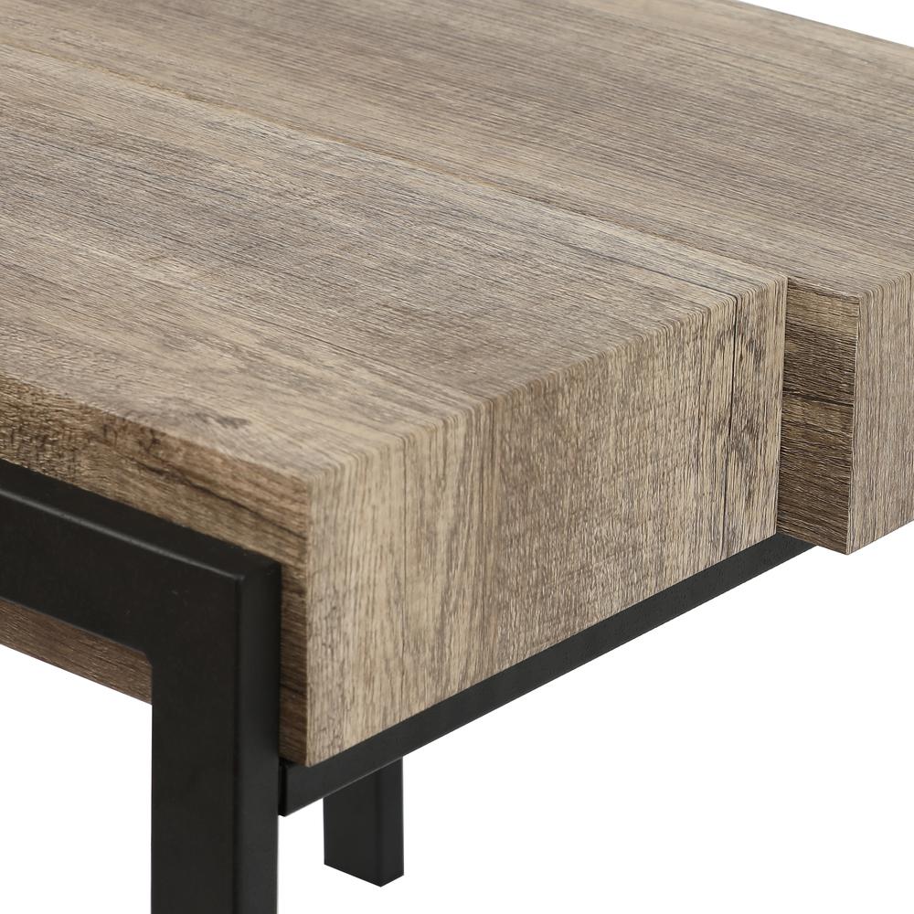 20" H Engineered Wood and Metal Side Table, Rustic Oak. Picture 10