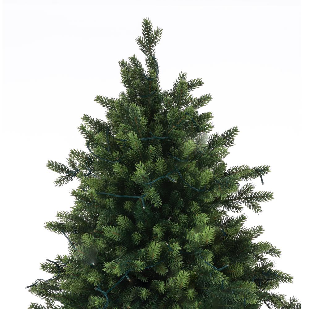 7ft Pre-Lit Artificial Christmas Tree (Green, white). Picture 4